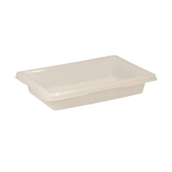 Rubbermaid Commercial Tote Box, 18"L x 12"W x 3-1/2"H, White - FG350700WHT
