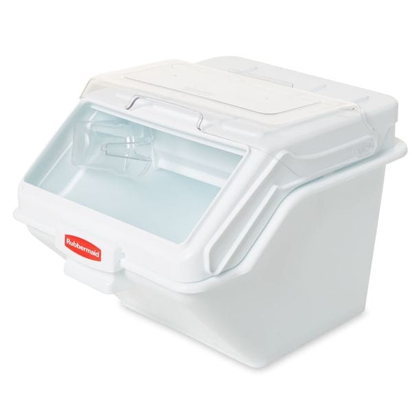 Rubbermaid Commercial Bulk Storage Bin, 42.8qt. w/Scoop and Lid - FG9G5800WHT