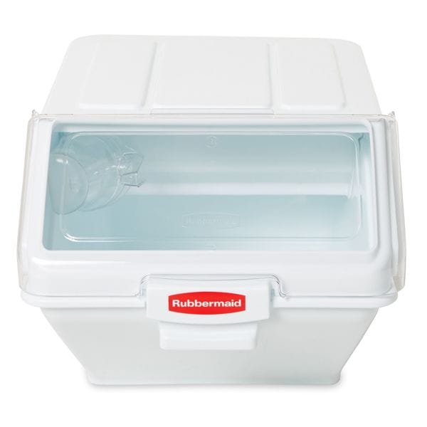 Rubbermaid Commercial Bulk Storage Bin, 42.8qt. w/Scoop and Lid - FG9G5800WHT