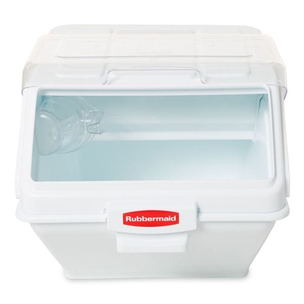 Rubbermaid Commercial Bulk Storage Bin, 42.8qt. w/Scoop and Lid - FG9G5800WHT