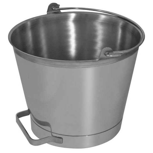 Sani-Lav Pail, 13 qt, Stainless Steel, Extra Handle - P13H