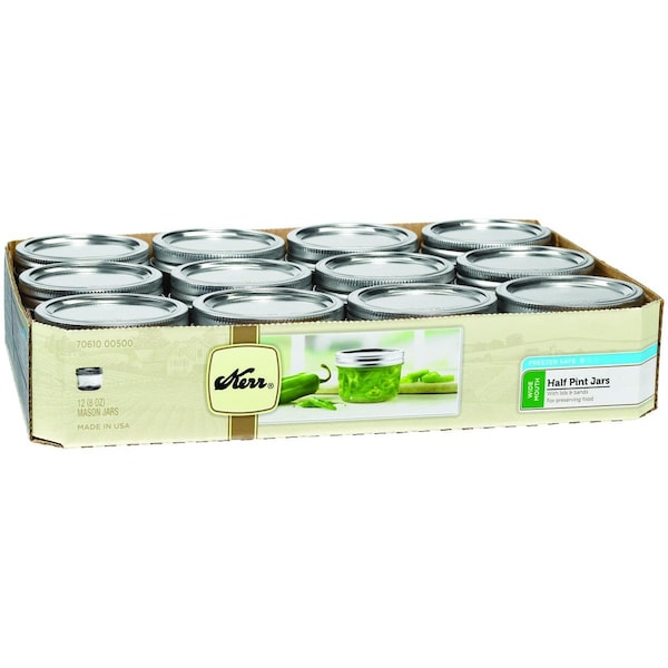Kerr 500 Mason Jar, 0.5 pt Capacity, Glass, 12PK - 2139400