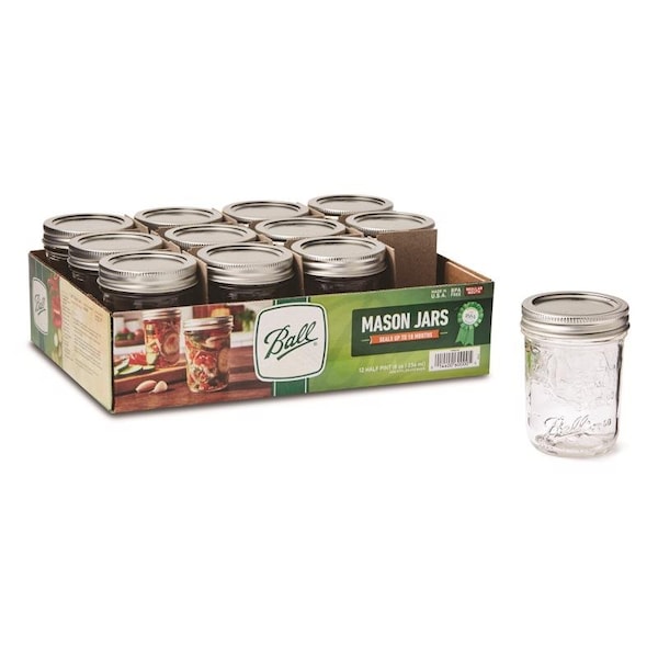Kerr 500 Mason Jar, 0.5 pt Capacity, Glass, 12PK - 2139400