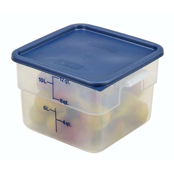 Cambro Cambro - Square Food Container, w/Handles, 12 Quart, 11-1/4x12-1/4x8-3/4, Translucent - 12SFSPP190