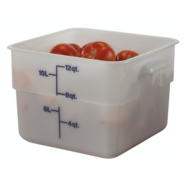 Cambro Cambro - Square Food Container, w/Handles, 12 Quart, 11-1/4x12-1/4x8-3/4, White - 12SFSP148