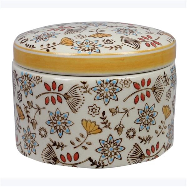 Desorden Stoneware Hand Stamped Trinket Box - DE4259506