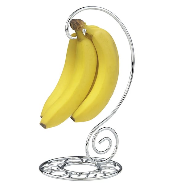 Hds Trading Chrome Plated Steel Scroll Collection Banana Holder - ZOR96061