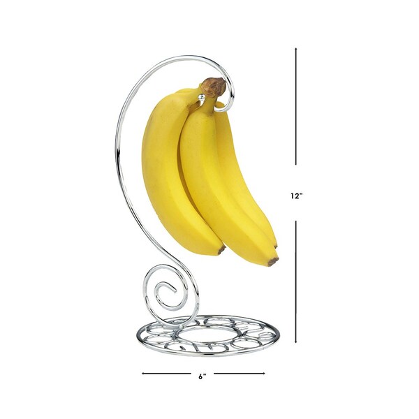 Hds Trading Chrome Plated Steel Scroll Collection Banana Holder - ZOR96061