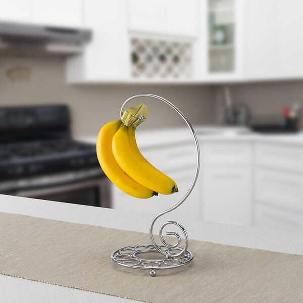Hds Trading Chrome Plated Steel Scroll Collection Banana Holder - ZOR96061