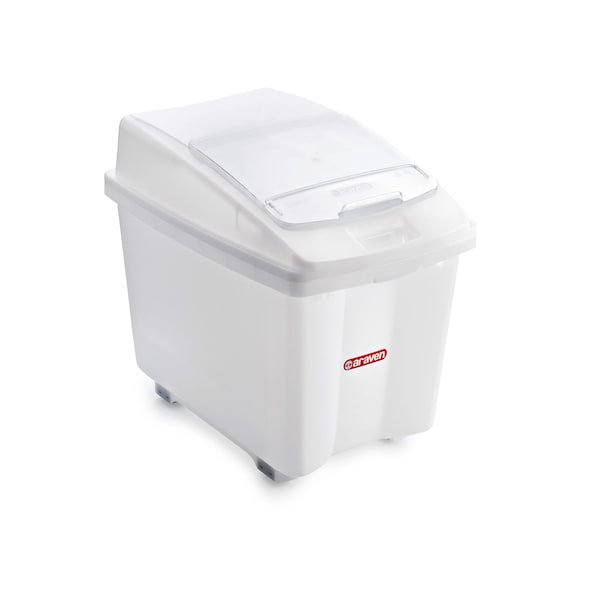 Araven INGREDIENT BIN 21 Gal WITH WHEELS, REMOVABLE TRANSPARENT LID. 25 3/4" X 17 1/8" X 22" - 00919