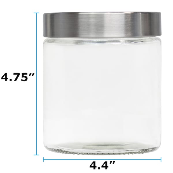 Blue Donuts Blue Donuts Glass Kitchen Storage Jar With Silver Screw Lid 700 ML - BD3931176