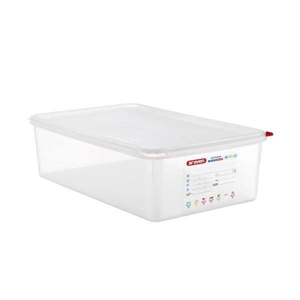 Araven AIRTIGHT CONTAINER POLYPROPYLENE GN1/1, 22.2qt TRANSPARENT, 20 7/8" X 12 3/4" X 6" - 03037