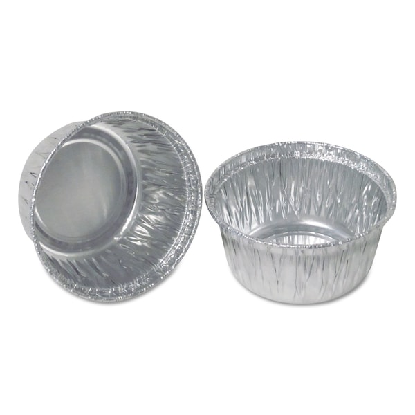 Durable Packaging Aluminum Round Containers, 3" Dia., 4 oz Cup, PK1000 - 140030