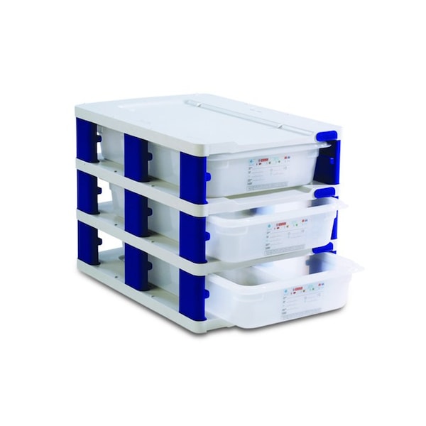 Araven TOWER GN1/1 WITH 3 OPEN 4" CONTAINERS, 22 1/8" X 14 5/8" X 15 5/8" - 18227