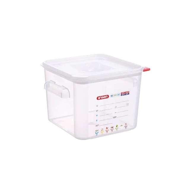 Araven Polypropylene Airtight Square Container, 6.3QT, 6PK - 11853