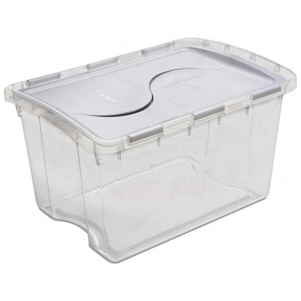 Dwellingdesigns 48 Quart Clear Hinged Lid Storage Box   - Pack of 6 - DW906465