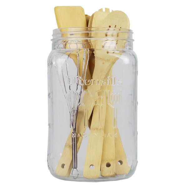Home Basics 1536 oz XLarge  Glass Mason Canister Jar, Clear - GC47603