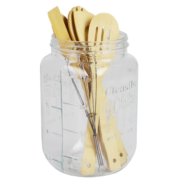 Home Basics 1536 oz XLarge  Glass Mason Canister Jar, Clear - GC47603