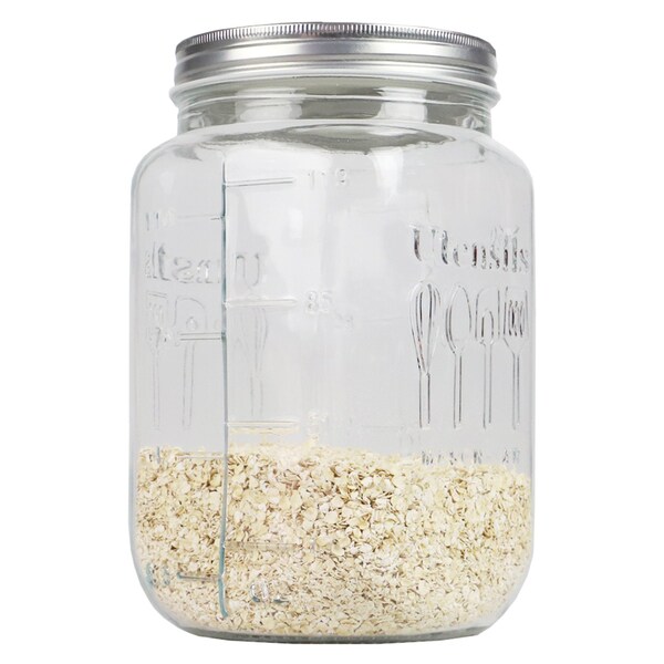 Home Basics 1536 oz XLarge  Glass Mason Canister Jar, Clear - GC47603