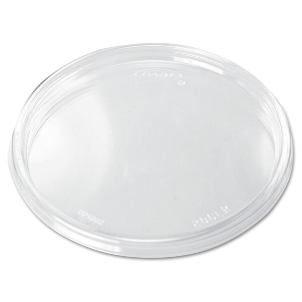 Dart Plastic Lids for Foam Cups, Bowls and Containers, Flat, Not Vented, Fits 6-32 oz, Clear, 1000PK - 20CLR