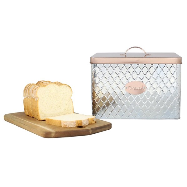 Home Basics Arbor 4 Piece Tin Counter Storage, Silver - CS41850