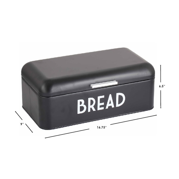 Hds Trading Metal Bread Box, Black - ZOR96009
