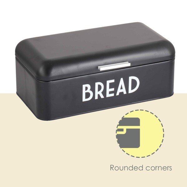 Hds Trading Metal Bread Box, Black - ZOR96009