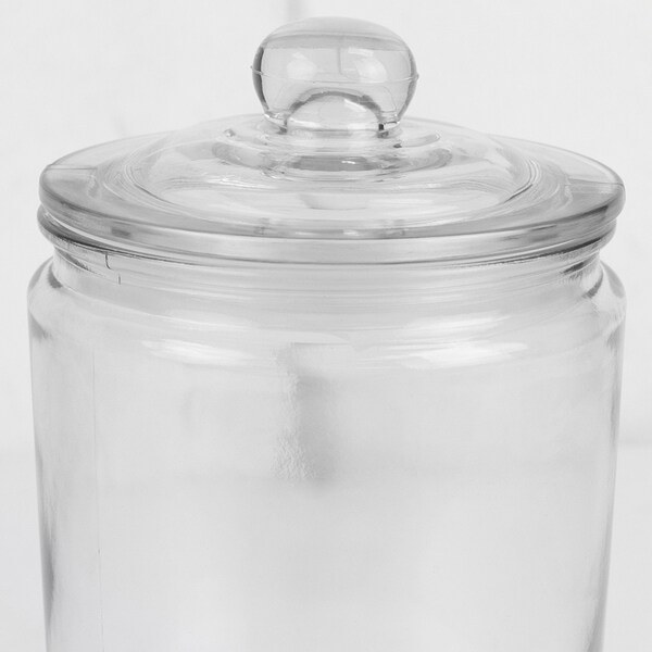 Home Basics Renaissance Collection Medium Glass Jar with Easy Grab Knob Handles, Clear - GJ45548