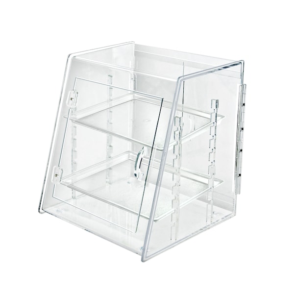 Azar Displays Acrylic Food Display Case w/ Front/Back Hinge Doors & 2 Trays - 400425