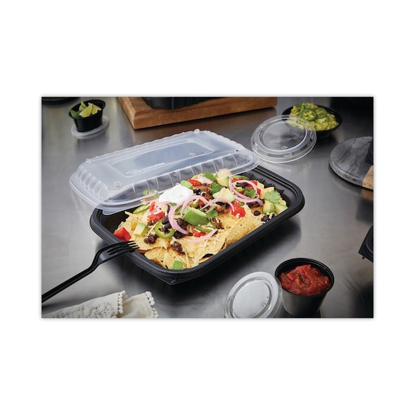 Pactiv Evergreen EarthChoice Entree2Go Takeout Container, 48 oz, 11.75 x 8.75 x 1.61, Black, 200PK - YCNB12X94800