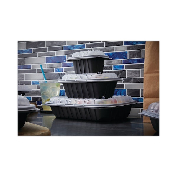 Pactiv Evergreen EarthChoice Entree2Go Takeout Container, 48 oz, 11.75 x 8.75 x 1.61, Black, 200PK - YCNB12X94800