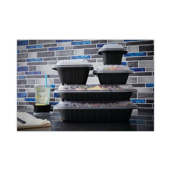 Pactiv Evergreen EarthChoice Entree2Go Takeout Container, 48 oz, 11.75 x 8.75 x 1.61, Black, 200PK - YCNB12X94800