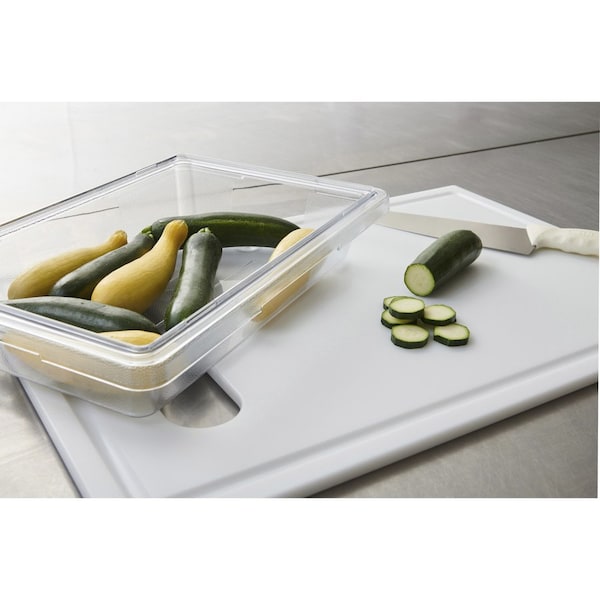 Rubbermaid Commercial Food Tote Box, 5 Gal, 26"x18"x3-1/2", Clear - RCP3306CLE