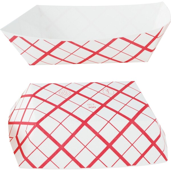 Sct Paper Food Baskets, 3lb, Red/White, PK500 - SCH 0425