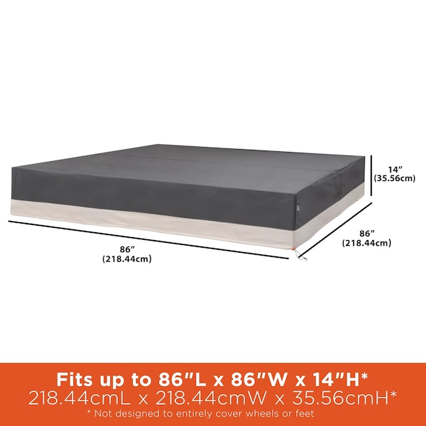 Modern Leisure Renaissance Hot Tub Cover, 86 in. Square x 14 in. H, Gray - 3098