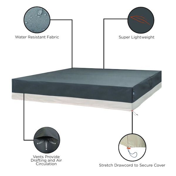 Modern Leisure Renaissance Hot Tub Cover, 86 in. Square x 14 in. H, Gray - 3098