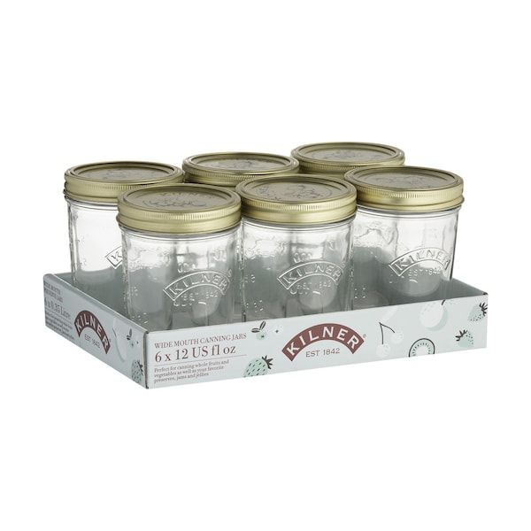 Kilner Kilner Wide Mouth Canning Jar 12 oz 6 pk - 0025.043U