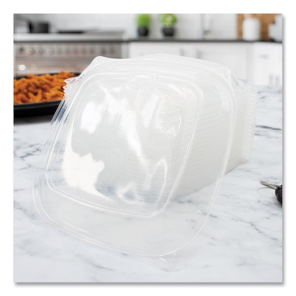 Dart PresentaBowls Pro Clear Square Bowl Lids, Large Vented Square, 8.5 x 8.5 x 1, Clear, PK252, 252PK - PP2464BDL