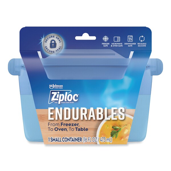 Ziploc Endurables Resusable Silicone Container, 2 Cups, 4.4 x 3.6 x 6.7, Clear, 4PK - 339968