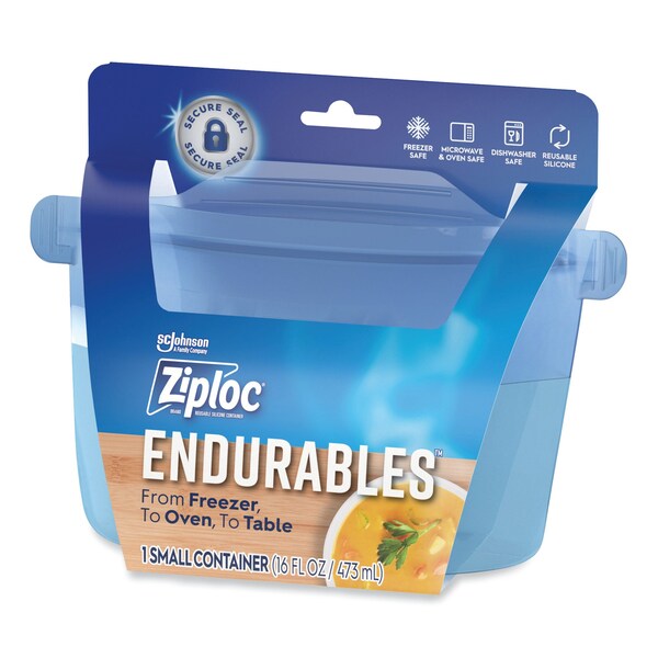 Ziploc Endurables Resusable Silicone Container, 2 Cups, 4.4 x 3.6 x 6.7, Clear, 4PK - 339968