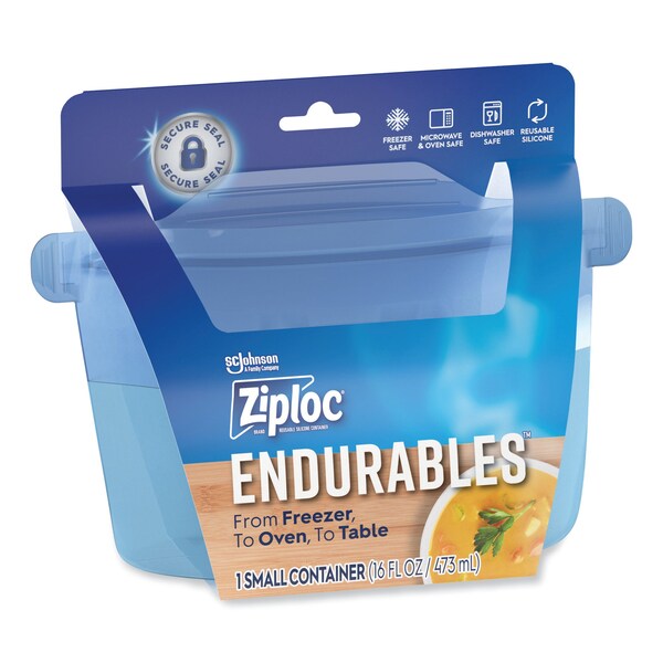 Ziploc Endurables Resusable Silicone Container, 2 Cups, 4.4 x 3.6 x 6.7, Clear, 4PK - 339968