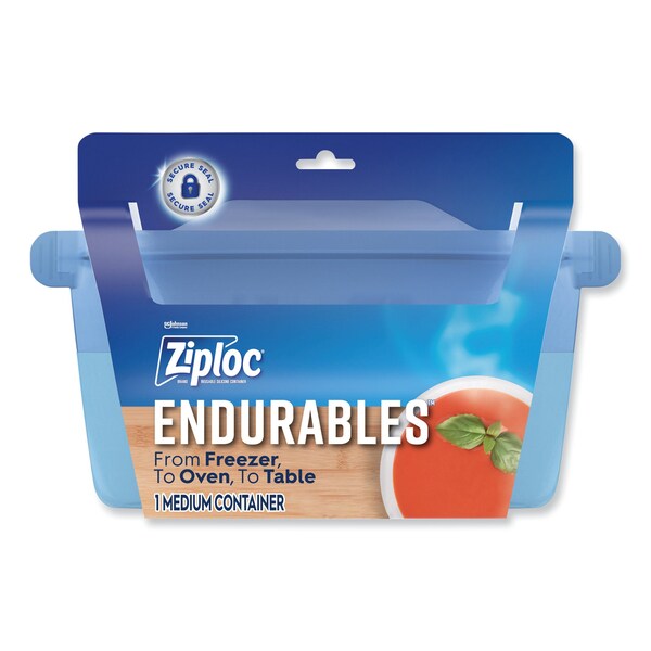 Ziploc Endurables Resusable Silicone Container, 4 Cups, 5.4 x 4.5 x 8.4, Clear, 3PK - 339969