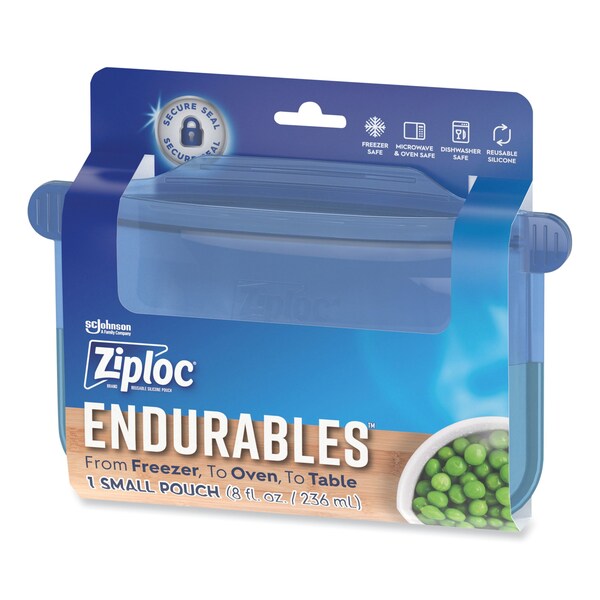 Ziploc Endurables Silicone Pouches, 1 Cup, 7.4 x 5.9, Clear, 8PK - 339965