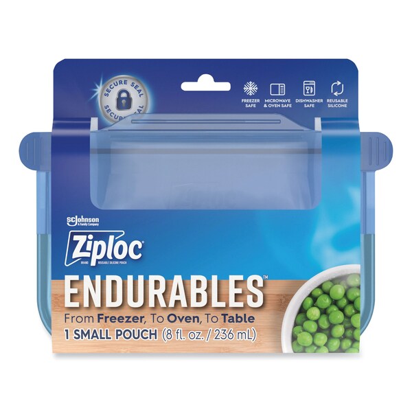 Ziploc Endurables Silicone Pouches, 1 Cup, 7.4 x 5.9, Clear, 8PK - 339965