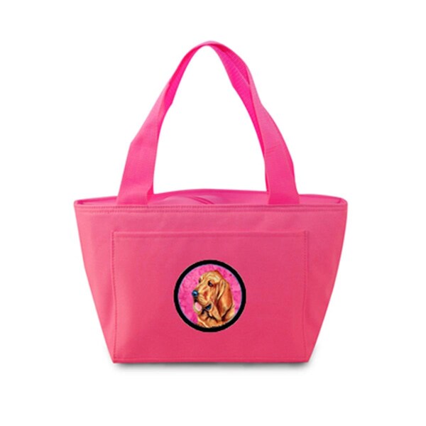 Carolines Treasures Pink Bloodhound Zippered Insulated School Washable And Stylish Lunch Bag Cooler - LH9376PK-8808
