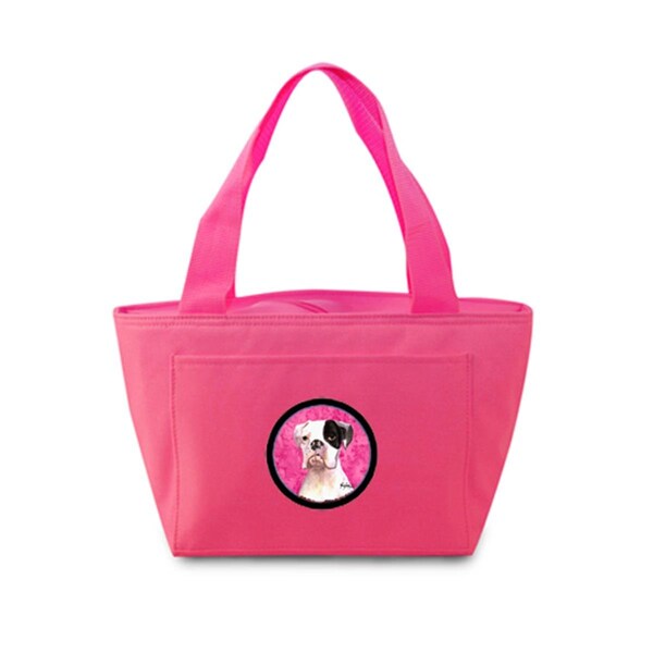 Carolines Treasures Pink Boxer Zippered Insulated School Washable and Stylish Lunch Bag Cooler - 1.5 x 7 In. - RDR3019PK-8808