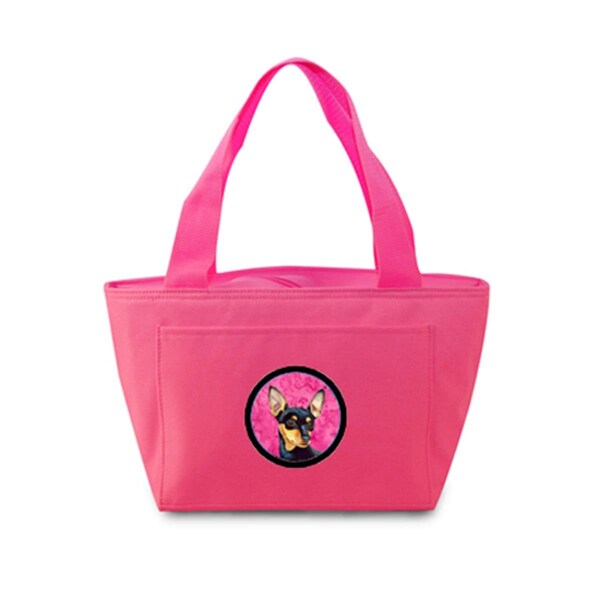 Carolines Treasures Pink Min Pin Zippered Insulated School Washable And Stylish Lunch Bag Cooler - LH9380PK-8808