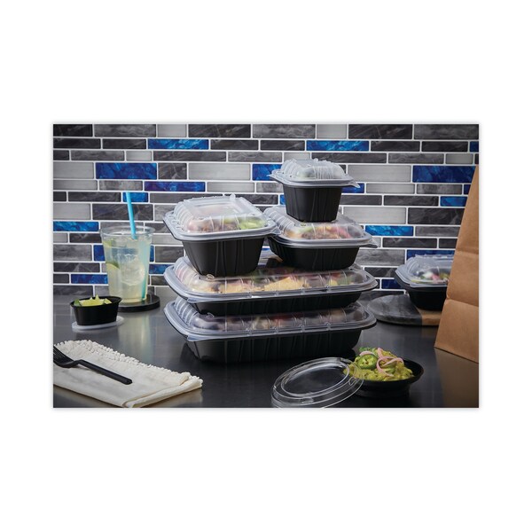 Pactiv Evergreen EarthChoice Entree2Go Takeout Container, 64 oz, 11.75 x 8.75 x 2.13, Black, 200PK - YCNB12X96400