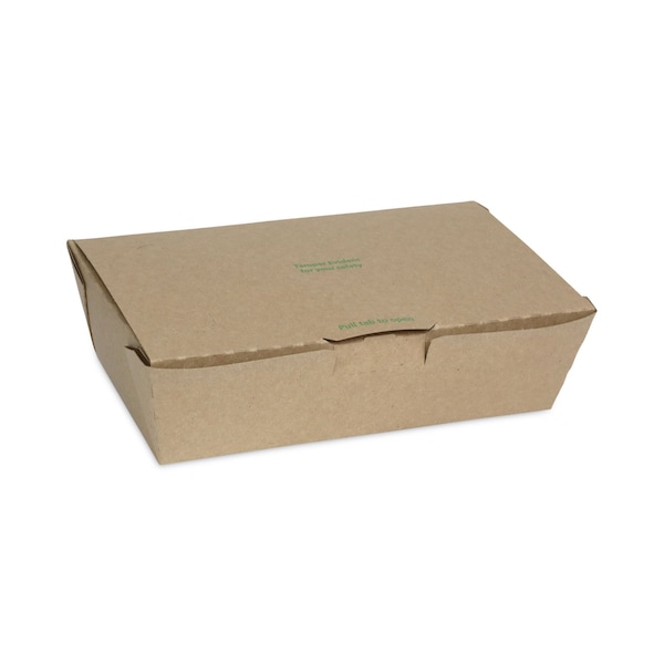 Pactiv Evergreen EarthChoice Tamper Evident OneBox Paper Box, 9.04 x 4.85 x 2.75, Kraft, PK162, 162PK - NOB04SKECTE