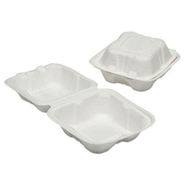 Desorden 735001 6 x 6 x 3 in. Clamshell Hinged Lid Togo Food Containers - DE3205507